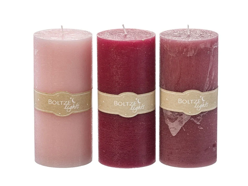 Boltze Basic Stumpenkerze rosa 20cm sortiert (1 Stück)