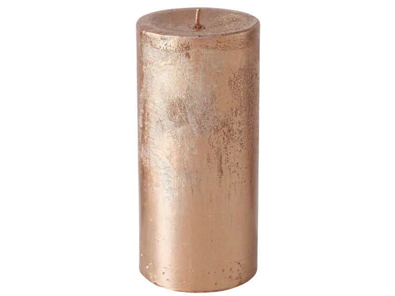 Boltze Shiny Stumpenkerze roségold 14cm (1 Stück)