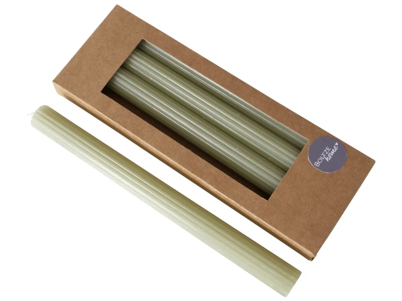 Boltze Classic Stabkerze grün 25cm 4tlg
