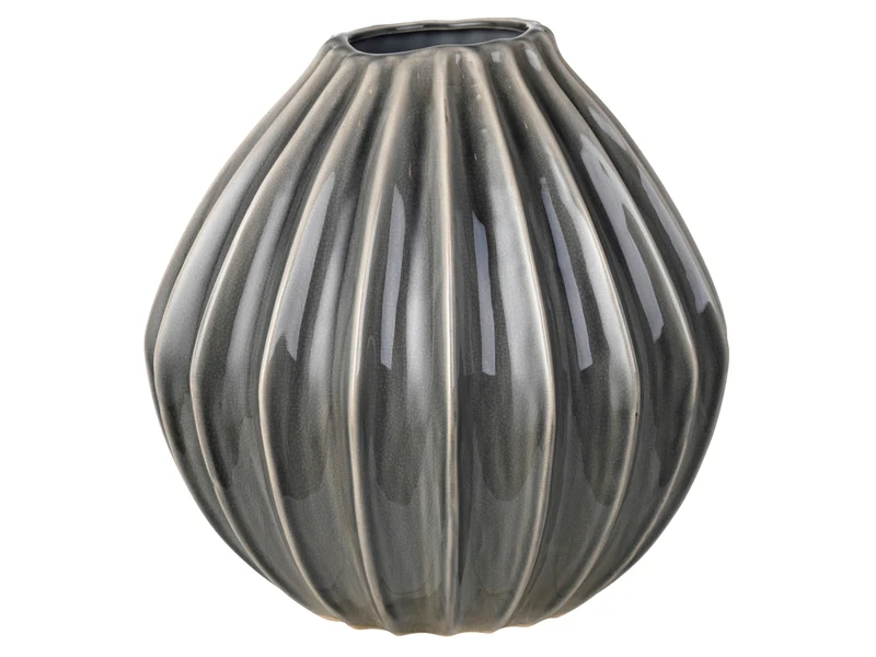 Broste Copenhagen WIDE Vase L Keramik Smoked Pearl 30 cm
