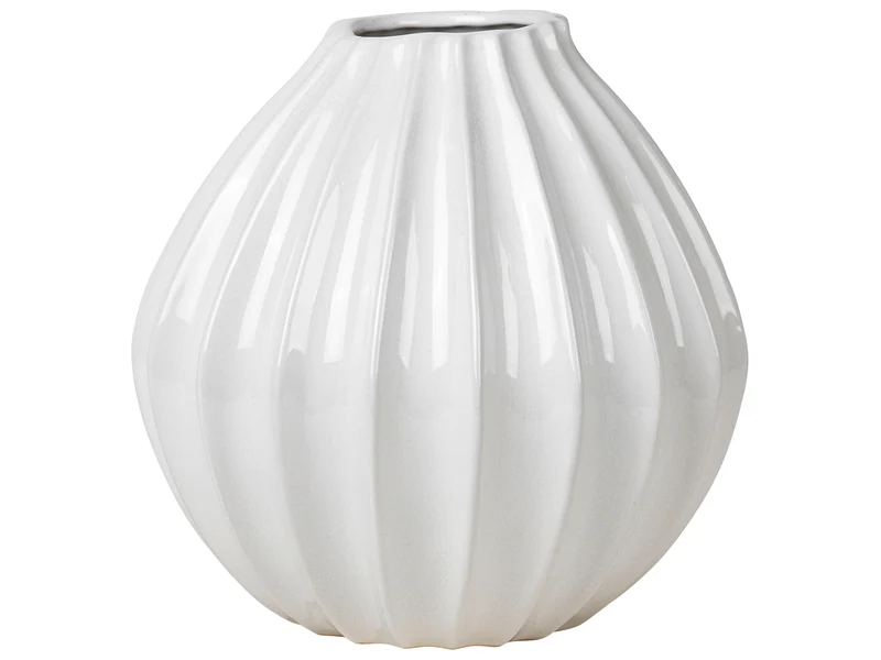 Broste Copenhagen WIDE Vase L Keramik Ivory 30 cm