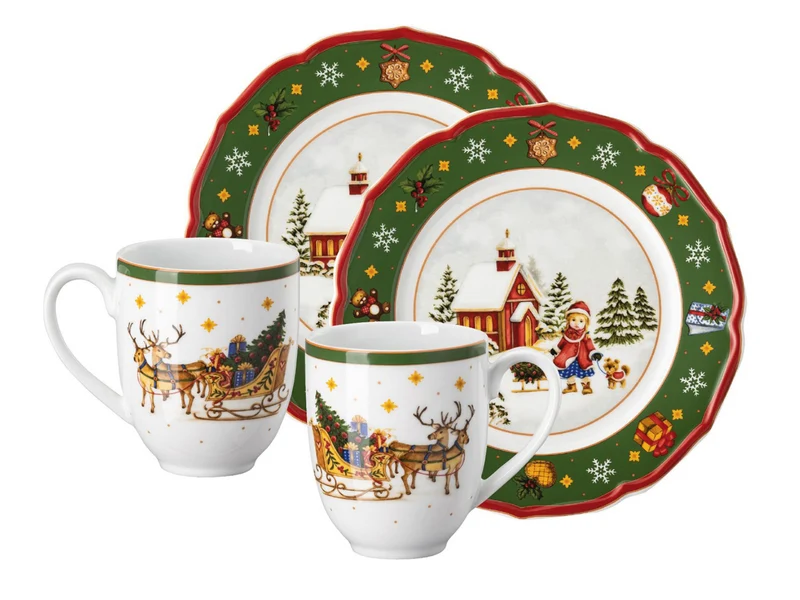 Hutschenreuther Happy Wintertime Green Set 4tlg