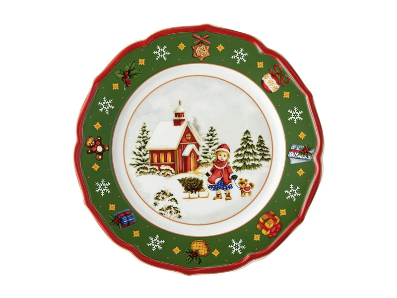 Hutschenreuther Happy Wintertime Green Teller flach 22cm