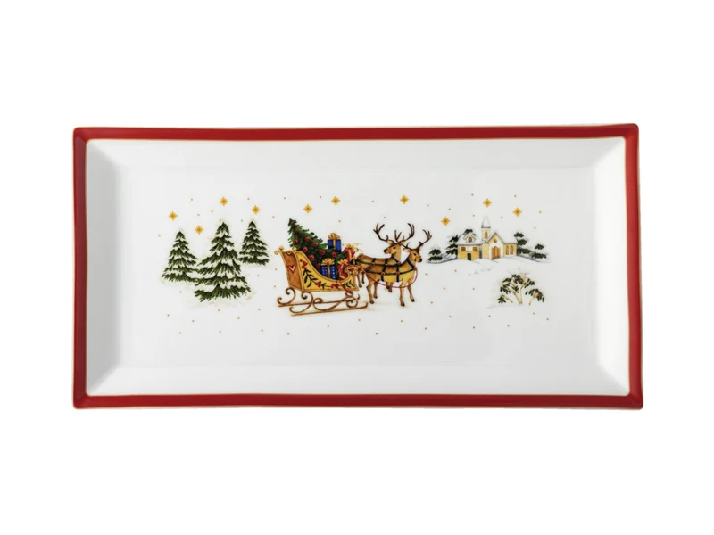 Hutschenreuther Happy Wintertime Red Platte eckig 36cm