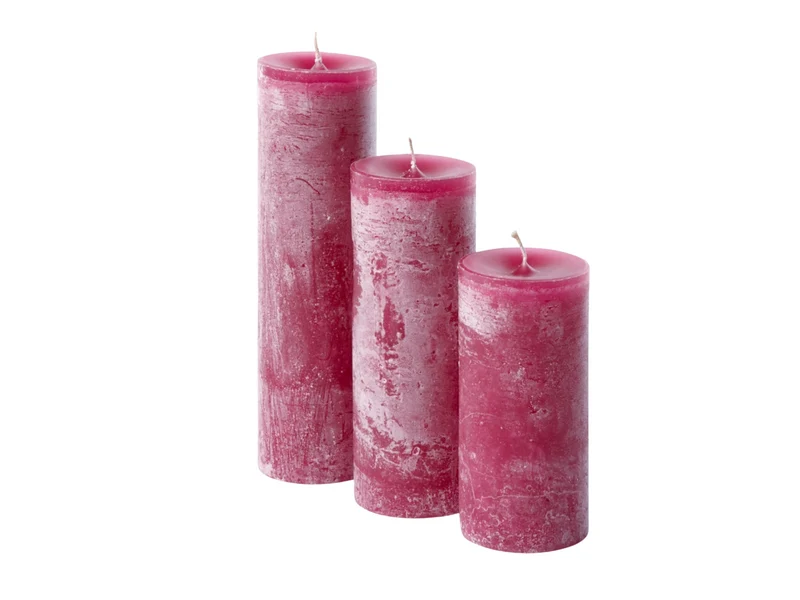 Dekocandle Zylinder-Kerze crimson Ø 7 x 25 cm (1 Stück)
