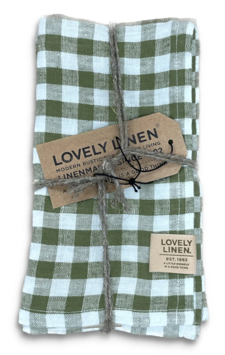 Lovely Linen Lovely Serviette Leinen square jeep green(1 Stück)