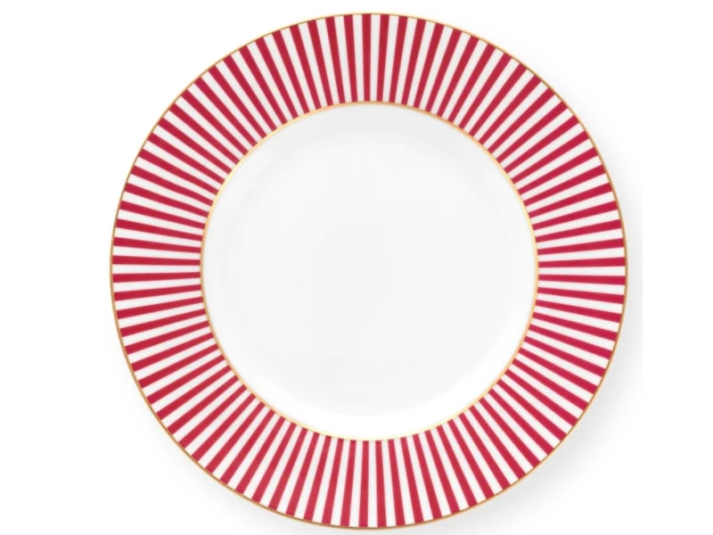PIP STUDIO Royal Stripes Frühstücksteller dark pink 21 cm