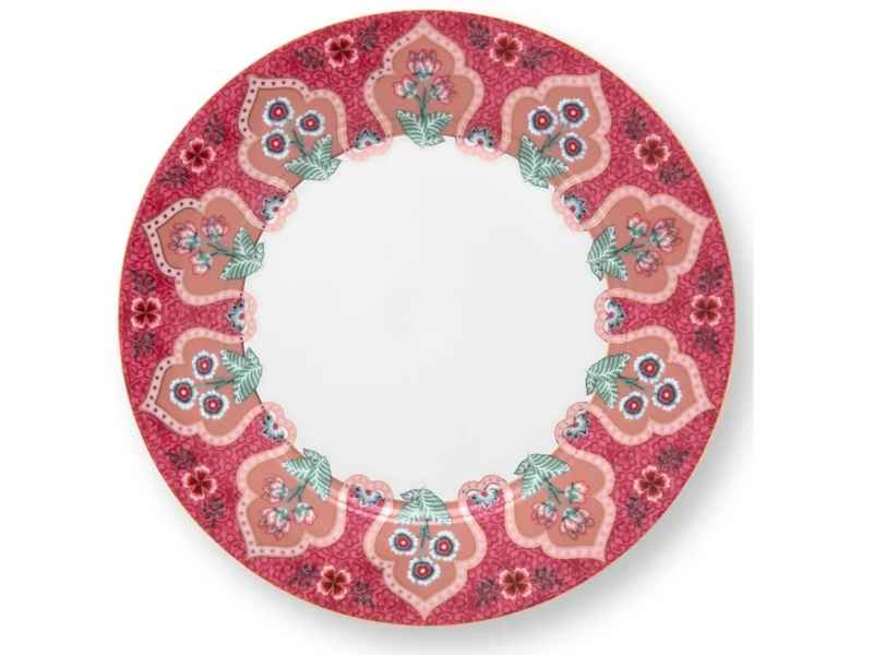 PIP STUDIO Flower Festival Frühstückst. Deco dark pink 21 cm