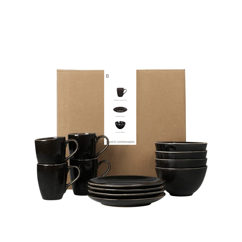 Broste Copenhagen Nordic Coal Frühstücksset für Vier
