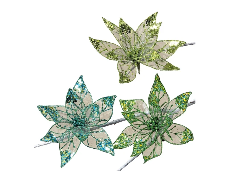 Boltze Teona Blume mit Clip grün sortiert 20 cm (1 Stück)