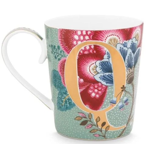 PIP STUDIO Floral Fantasy Alphabet Becher light blue Q 0,35 l