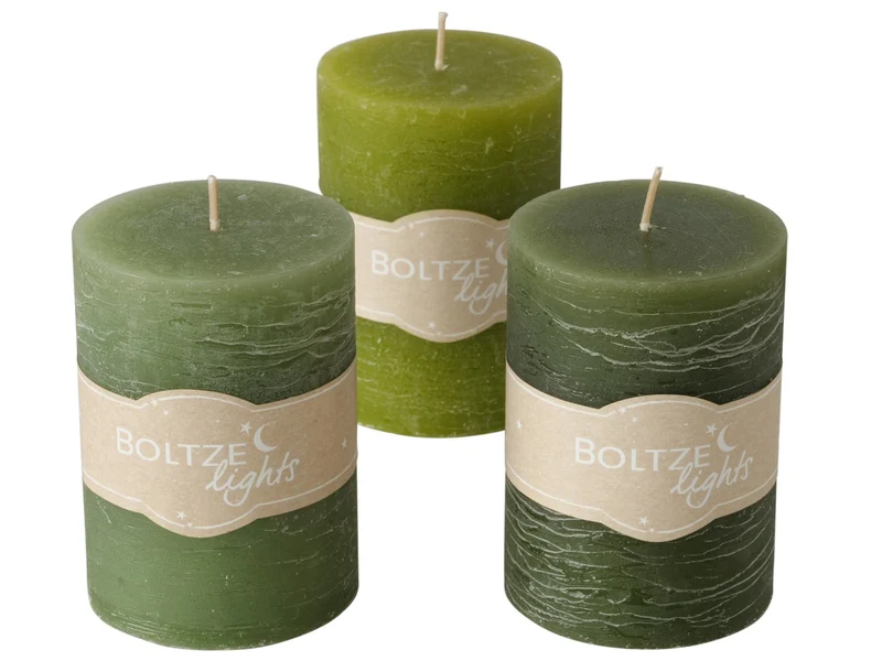 Boltze Basic Stumpenkerze sortiert grün 10cm (1 Stück)