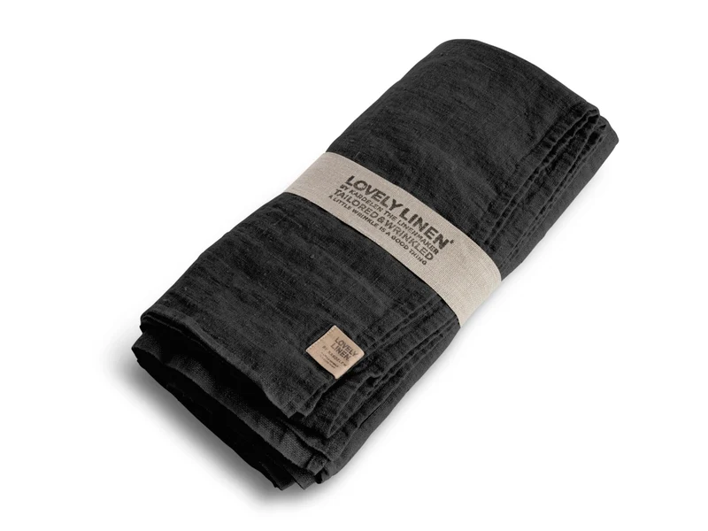 Lovely Linen Lovely Tischdecke Leinen dark grey 100 x 100 cm