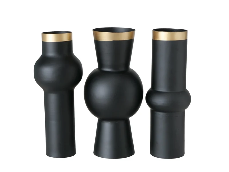 Boltze Varnjo Vase Eisen schwarz sortiert 30 cm (1 Stück)