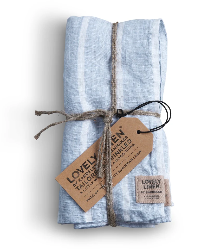 Lovely Linen Stripe Serviette Leinen sky (1 Stück)