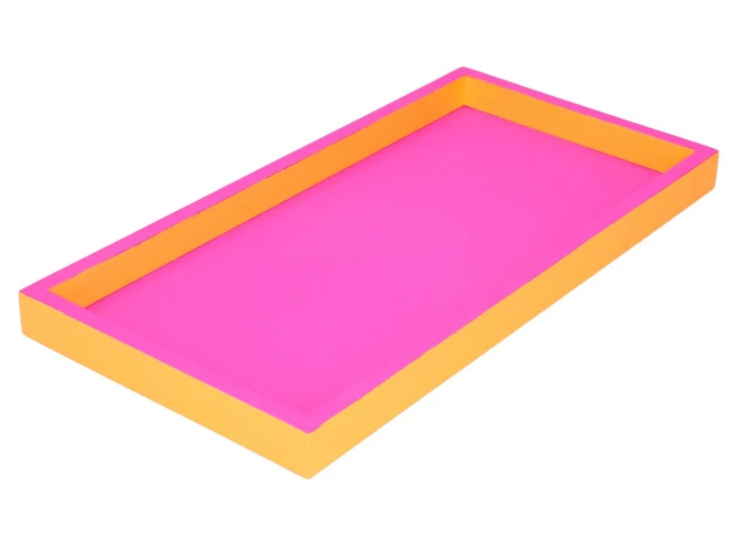 Giftcompany Neo Tablett rechteckig neon pink/ neon orange 30cm