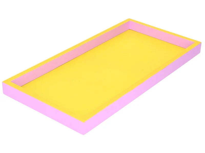 Giftcompany Neo Tablett rechteckig gelb/rosa 30cm