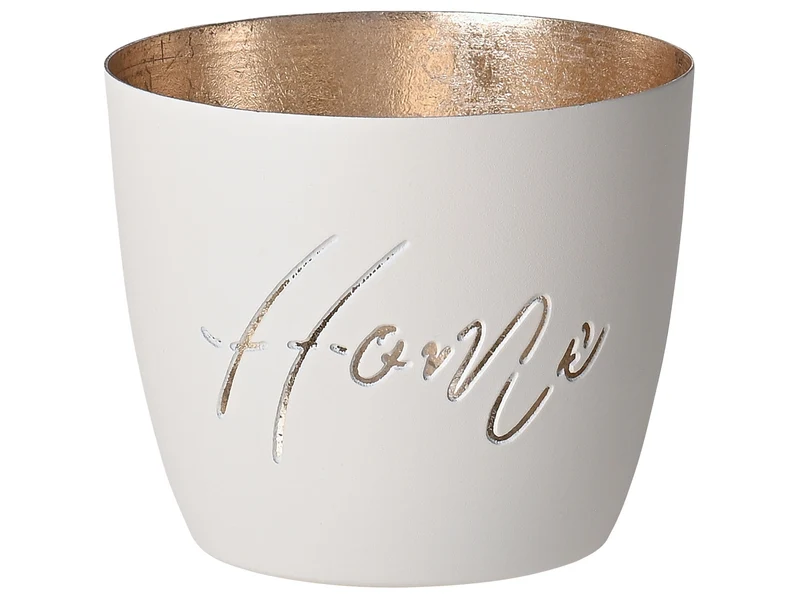 Giftcompany Madras Windlicht M Home weiß/gold 8,5cm