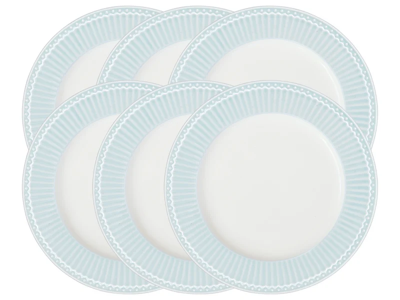 Greengate Alice Speiseteller pale blue 26,5 cm Set6