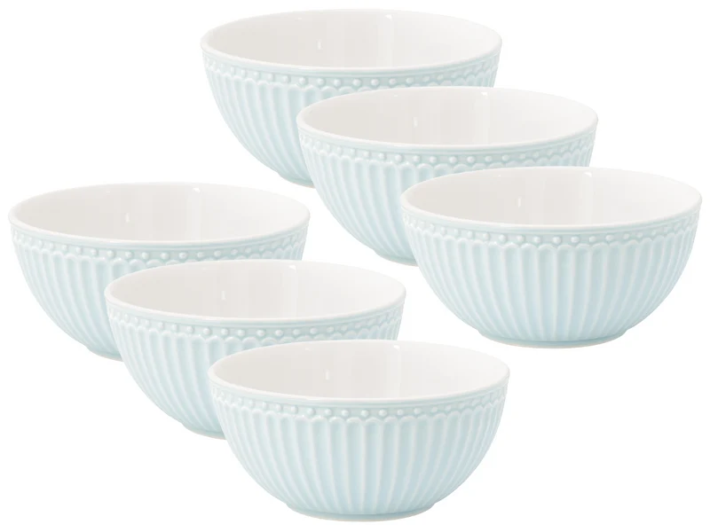 Greengate Alice Müslischale pale blue 14 cm Set6