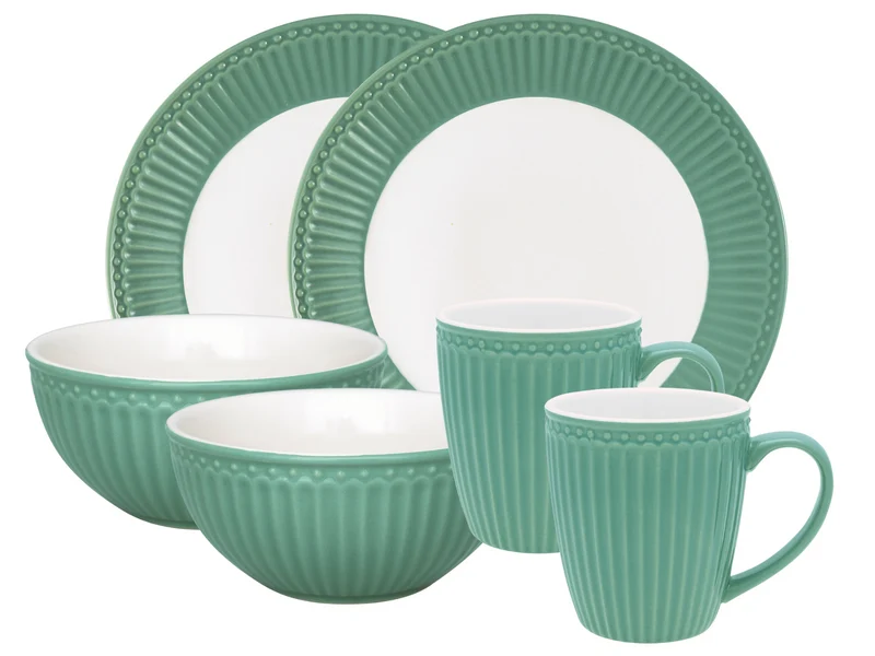 Greengate Alice Frühstücksset dusty green 6tlg
