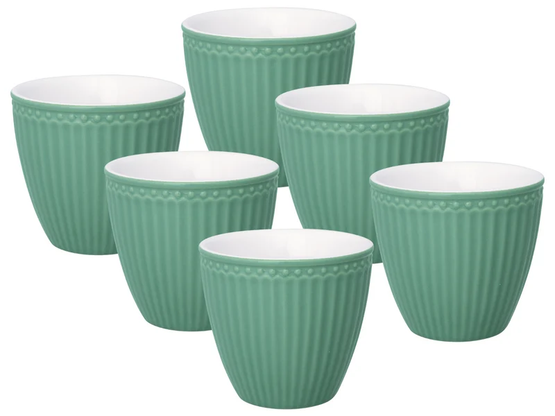 Greengate Alice Mini Latte Cup dusty green 0,1l Set6