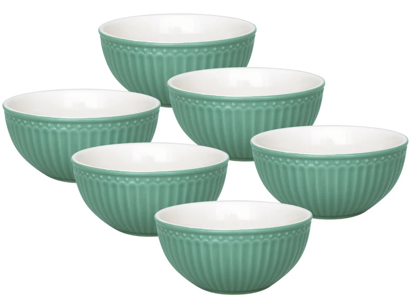 Greengate Alice Müslischale dusty green 14 cm Set6