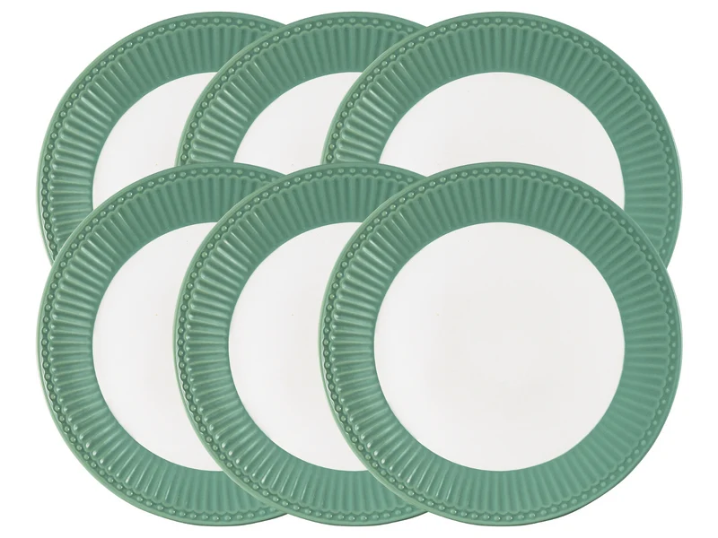 Greengate Alice Frühstücksteller dusty green 23 cm Set6