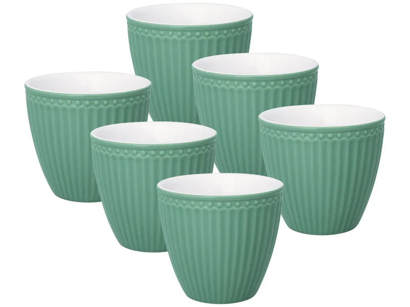 Greengate Alice Latte Cup dusty green 0,25 l Set6