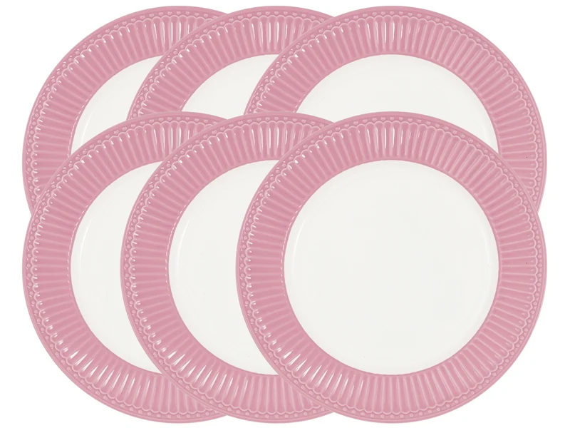 Greengate Alice Frühstücksteller dusty rose 23 cm Set6