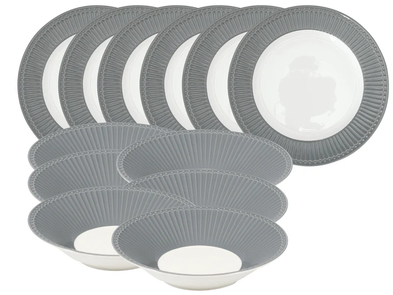 Greengate Alice Tafelset stone grey 12tlg
