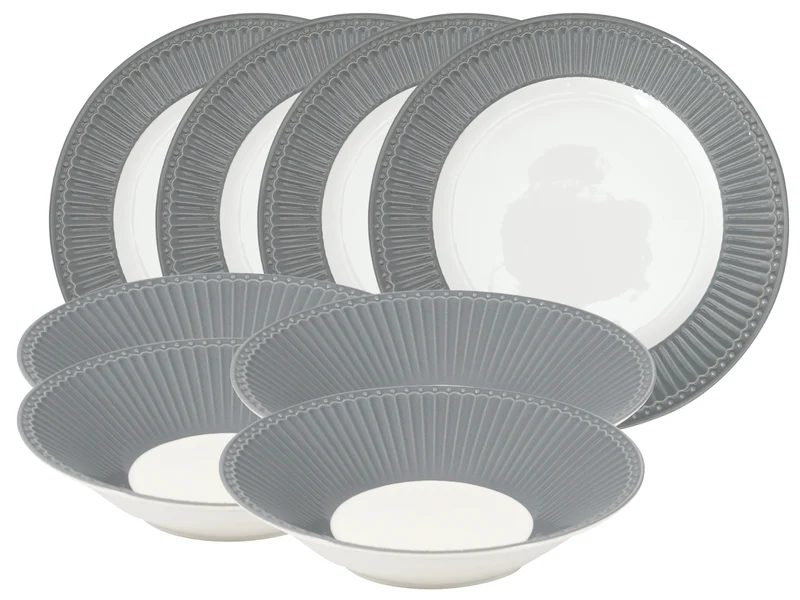 Greengate Alice Tafelset stone grey 8tlg