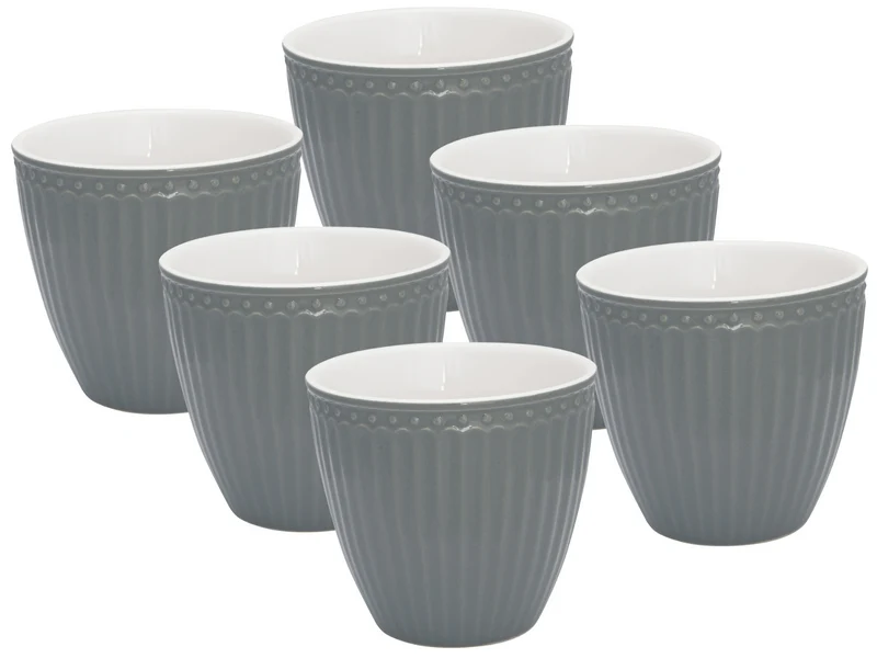 Greengate Alice Mini Latte Cup stone grey 0,1l Set6