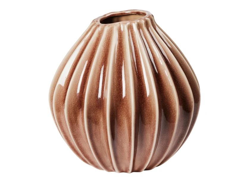 Broste Copenhagen Wide Vase Fawn braun L 30cm