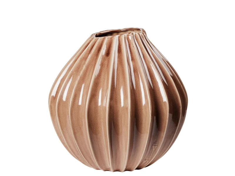 Broste Copenhagen Wide Vase Fawn braun M 25cm