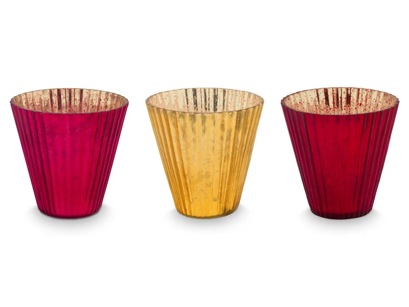 PIP STUDIO Love Birds Teelichthalter Glas rot 3er Set