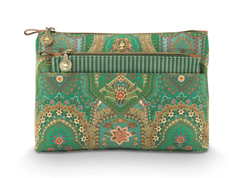 PIP STUDIO Caryn Kosmetiktasche Combi Jabali grün 26cm