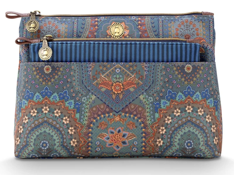 PIP STUDIO Caryn Kosmetiktasche Combi Jabali blau 26cm