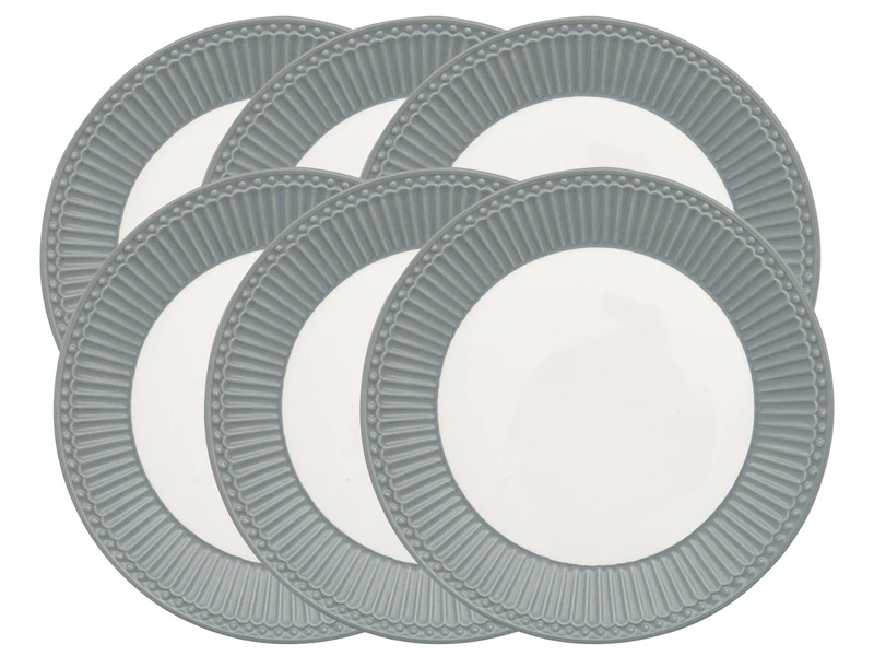 Greengate Alice Frühstücksteller stone grey 23 cm Set6