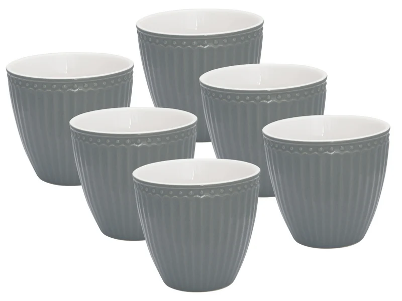 Greengate Alice Latte Cup stone grey 0,3 l Set6