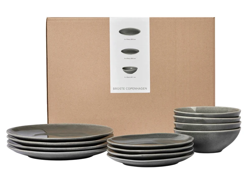 Broste Copenhagen NORDIC RAIN Geschirrset mittag für Vier 12tlg