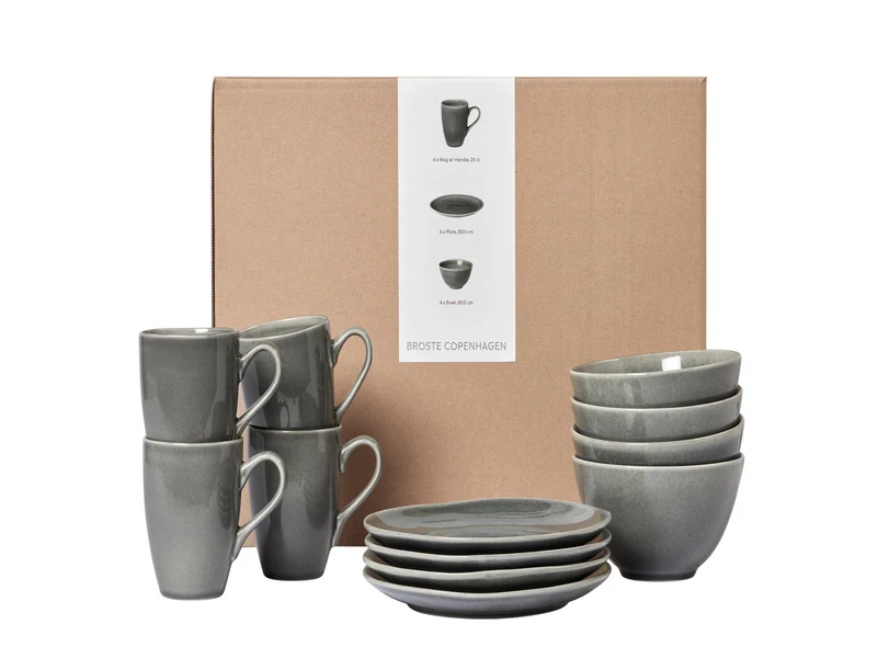 Broste Copenhagen NORDIC RAIN Frühstücksset für Vier 12tlg