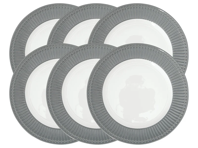 Greengate Alice Speiseteller stone grey 26,5 cm Set6