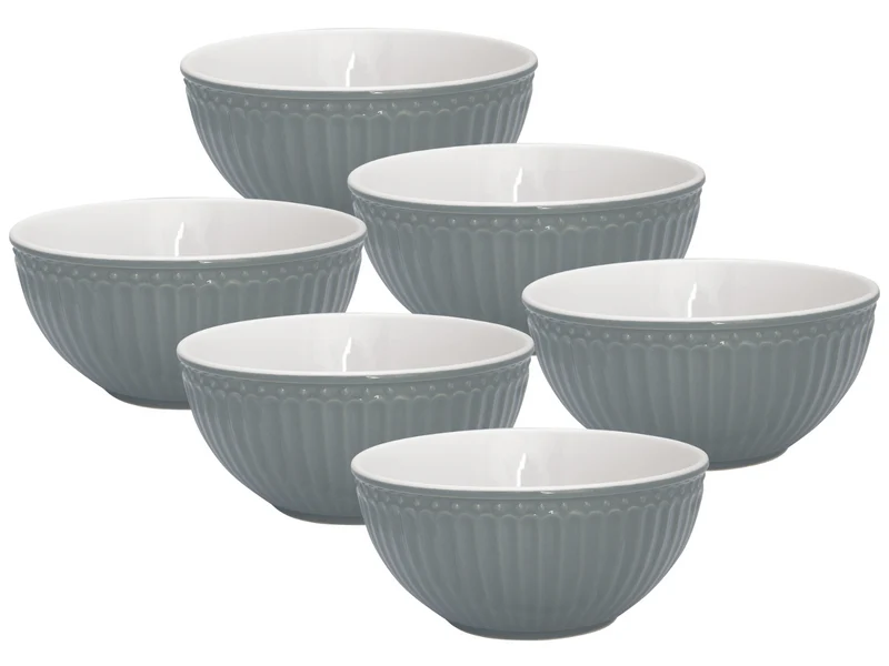 Greengate Alice Cereal Bowl stone grey 7 cm Set6