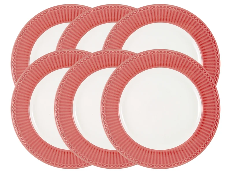 Greengate Alice Speiseteller coral 26,5 cm Set6