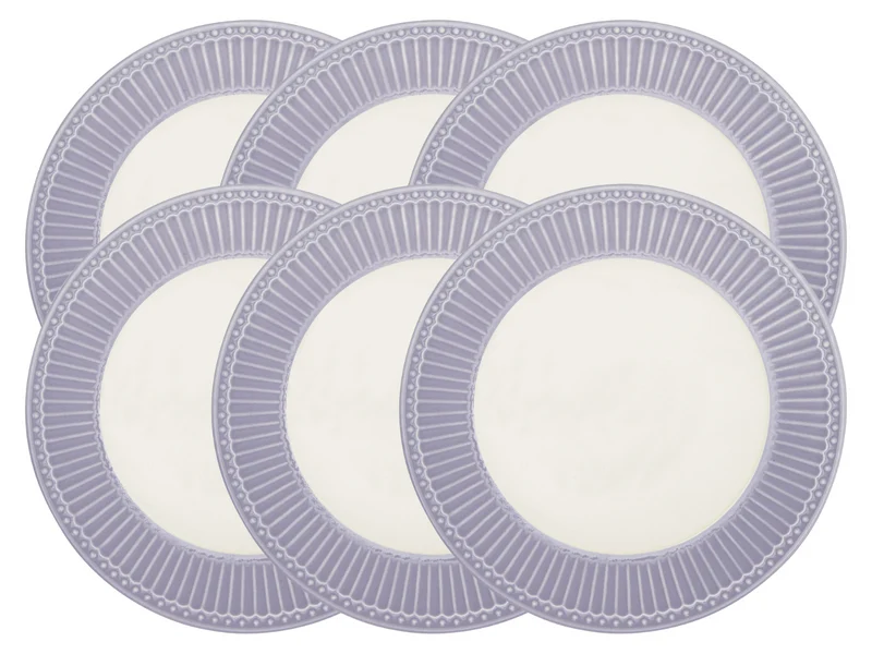 Greengate Alice Frühstücksteller lavender 23 cm Set6