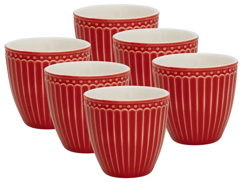 Greengate Alice Mini Latte Cup red 0,1 l Set6