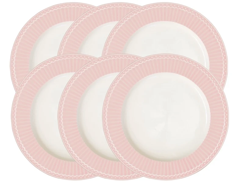 Greengate Alice Frühstücksteller pale pink 23 cm Set6