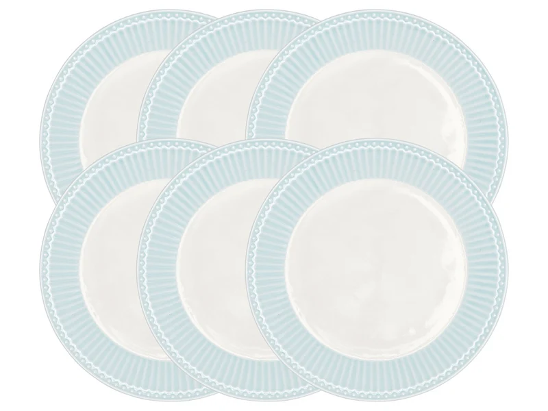 Greengate Alice Frühstücksteller pale blue 23 cm Set6