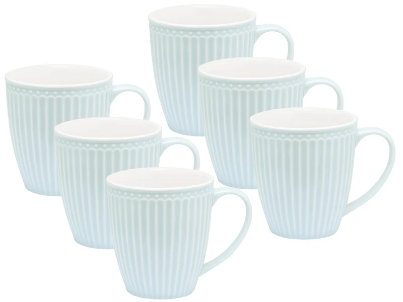 Greengate Alice Becher mit Henkel pale blue 0,4 l Set6